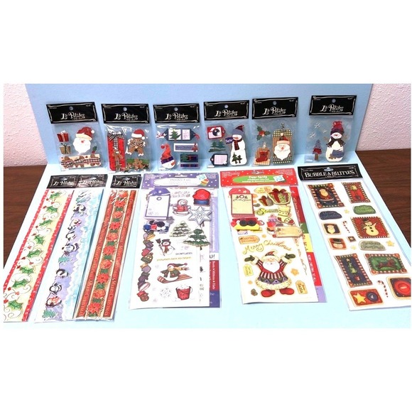Lot Of 12 la petites 3D stickers Christmas Themed Embellishment Packs Scrapbook - Picture 1 of 11